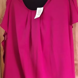 Torrid Short Sleeve Blouse (Fuchsia)